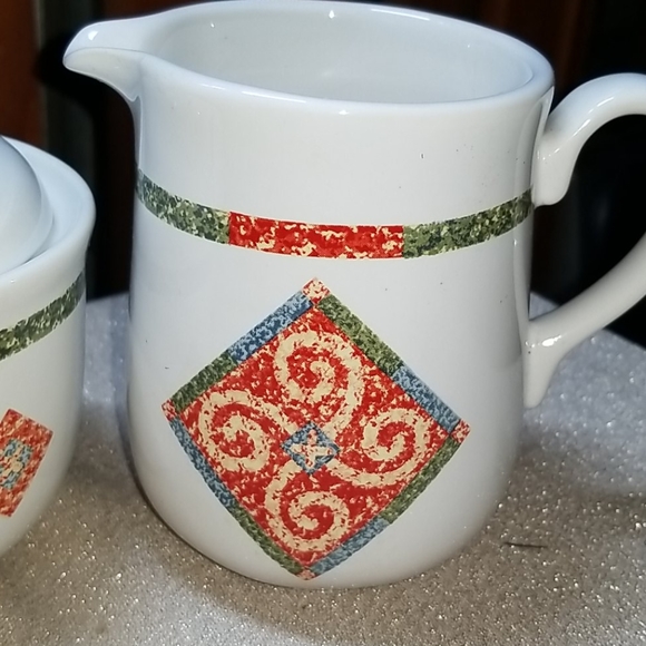 VTG Corelle Sand Art Sugar Creamer Set - Picture 2 of 4